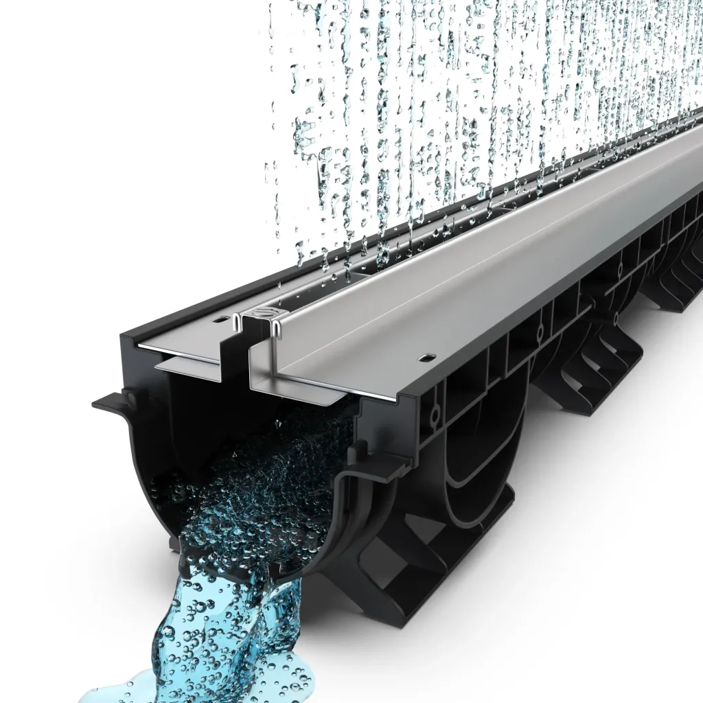 Ereszcsatorna készlet PP BASE LN100 Htot.175 grill OZ típusú Fanta T H25mm A15-C250 1000x160x175 (080001T25)