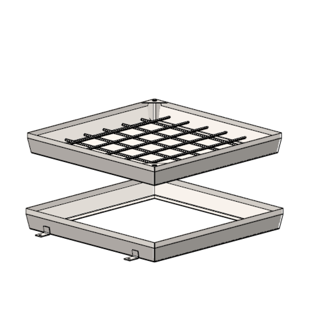 Borító OZ URBAN UNIFILL HIDDEN négyzet 680x680 PL.600x600 Hext.80 Hin.40 B125 zárral (5000.2897)