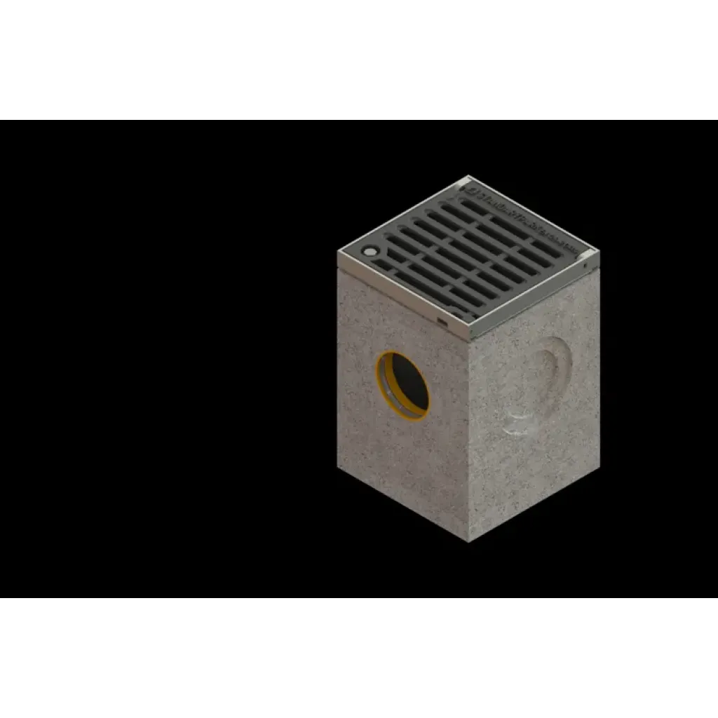 FB PRO lefolyó kivezető készlet élei OZ rács öntöttvas D400 280x280x400 DN110/160 levélvédő kosárral (045772084-K)