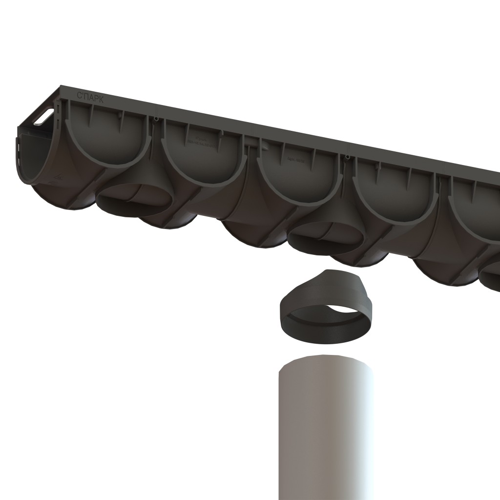 Ereszcsatorna készlet PP EASY 3 LN100 Hext.100 grill öntöttvas B125 1000x125x100 (0882023)