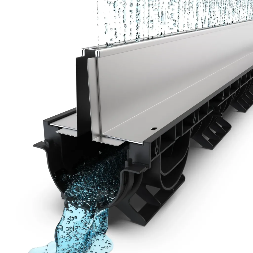 Ereszcsatorna készlet PP BASE LN100 Htot.300 grill OZ típusú Fanta T H100mm A15-C250 1000x160x300 (080401T100)