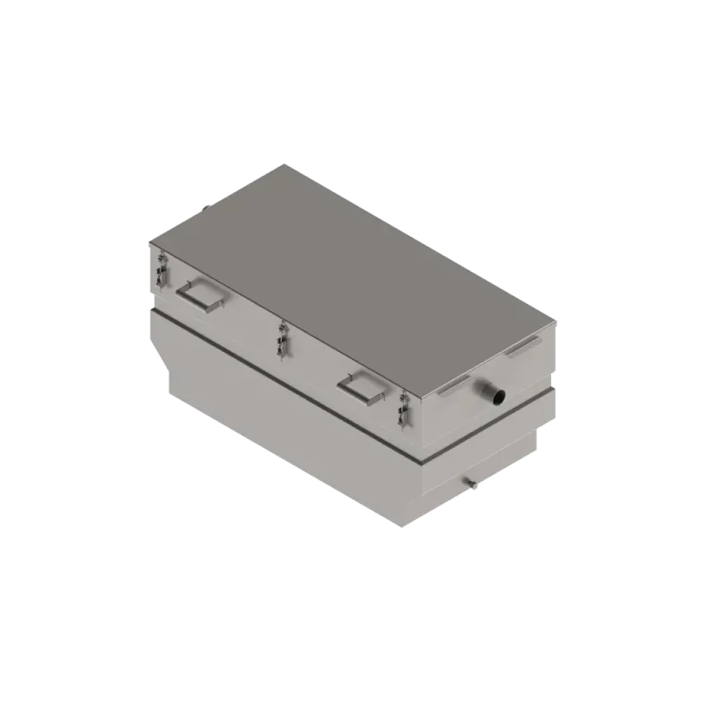 ROZSDAMENTES INOX zsírleválasztó négyzet Dout.50, 0,7 l/s tömítés és zárórendszer CE (SGI07)