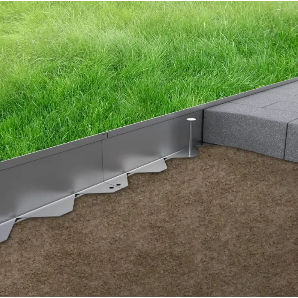 INOX rozsdamentes TERRA szegély burkoláshoz ACÉL SZEGÉLY L=1m H=200mm (SSED-200)