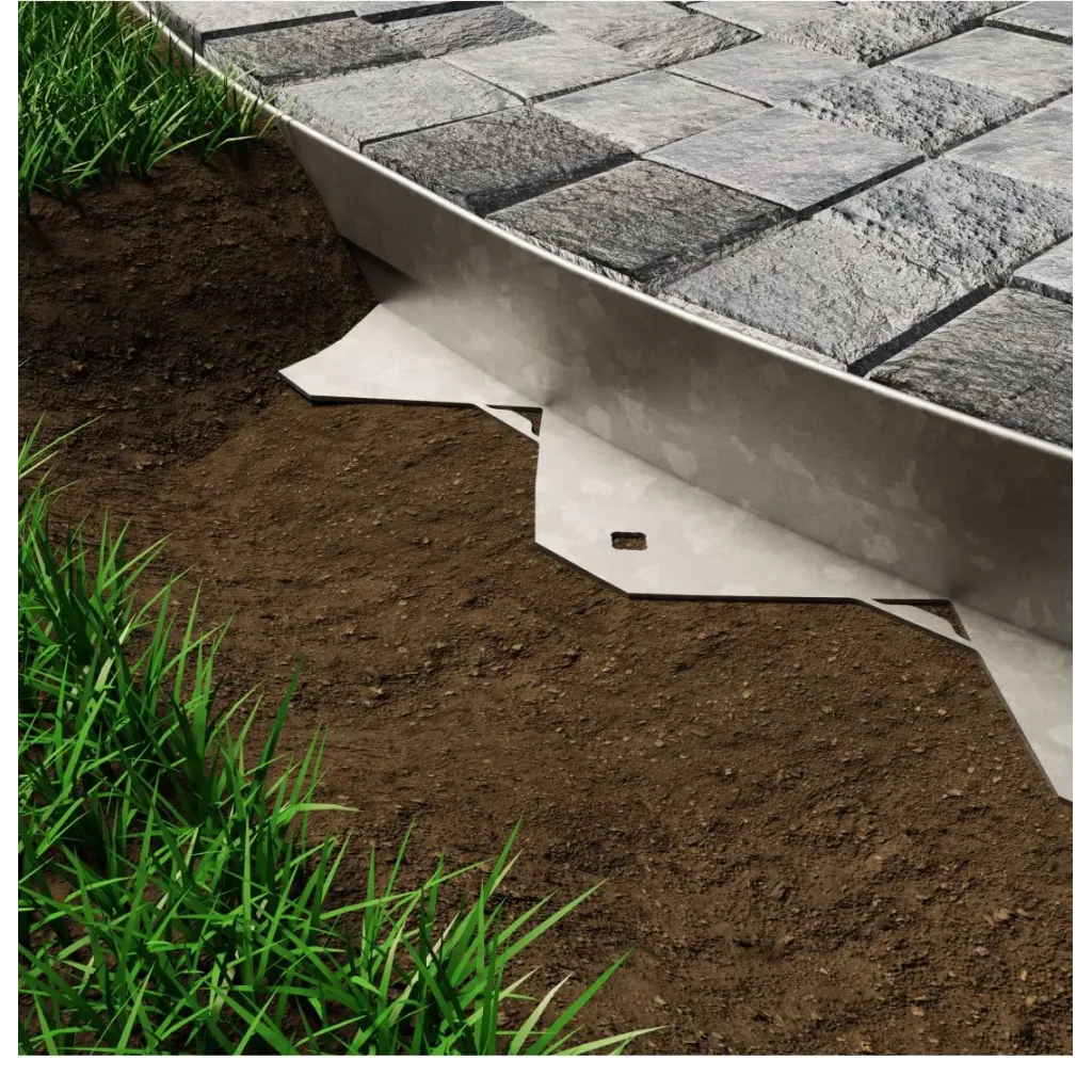 INOX rozsdamentes TERRA szegély burkoláshoz ACÉL SZEGÉLY L=1m H=200mm (SSED-200)