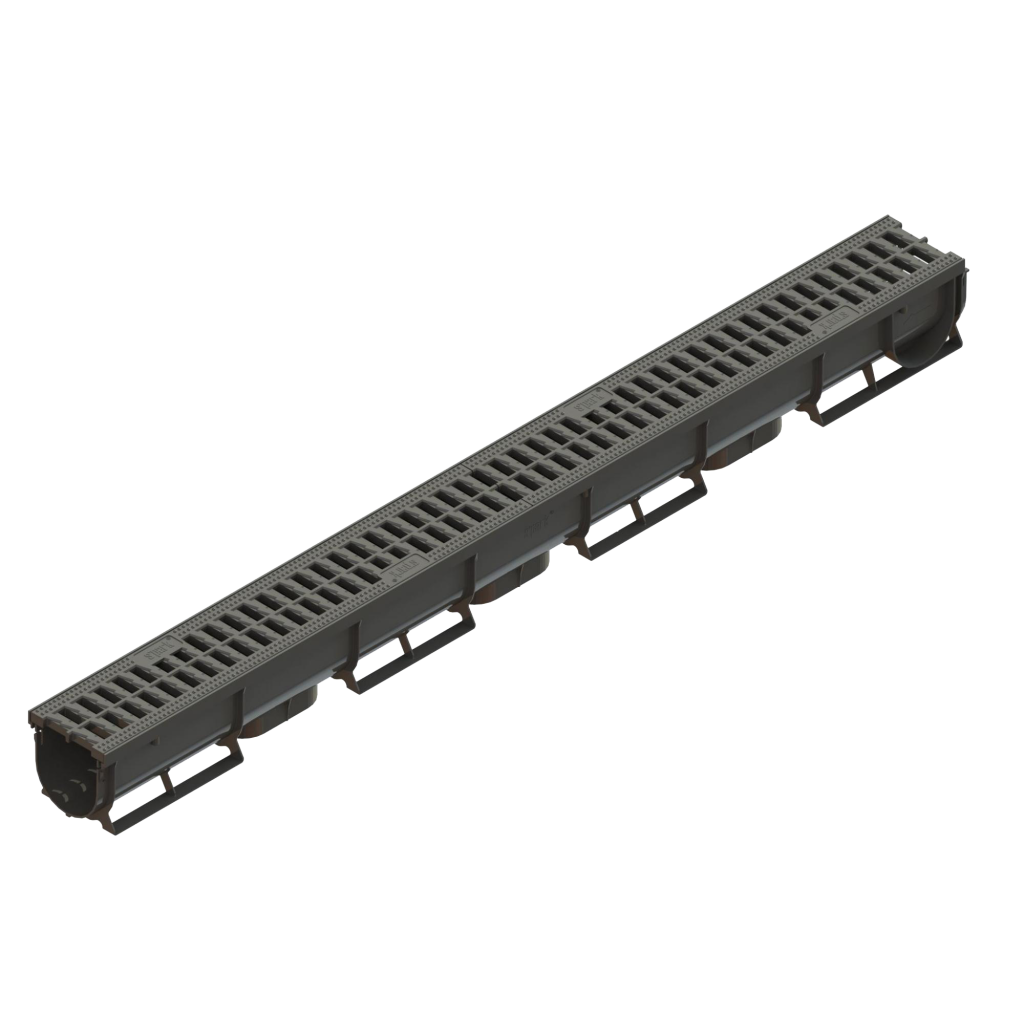 Ereszcsatorna készlet PP EASY 1 LN70 Hext.90 grill PP Fekete A15 1000x90x90 (088081-M)