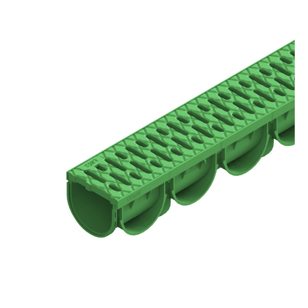Ereszcsatorna készlet PP EASY 3 LN100 Hext.100 grill PP Green A15 1000x125x100 (088208-V)