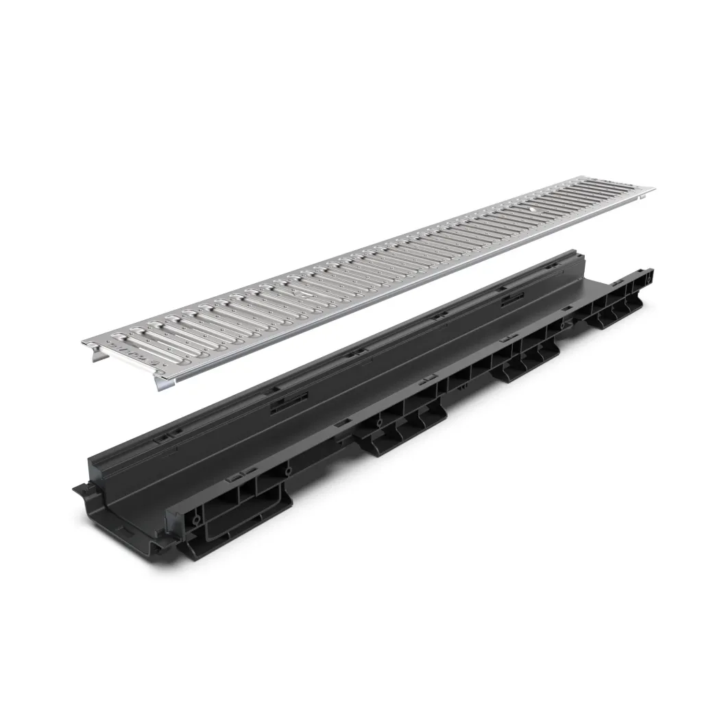 Ereszcsatorna-készlet PP ALAP LN100 Hext.80 rács OZ A15 1000x156x80 (08008020101)