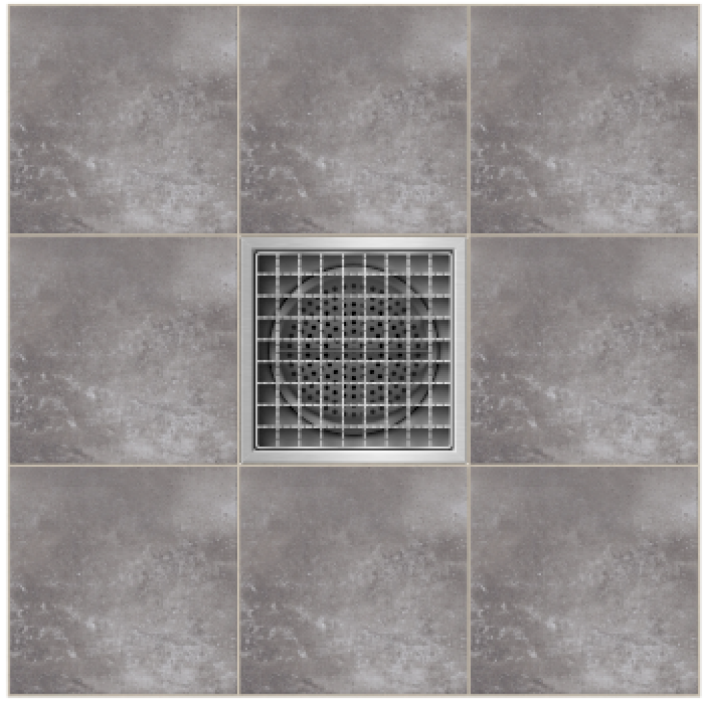 ROZSDAMENTES szifon 200x200 csúszásmentes rács típusú függőleges kimenettel DN110 L15 200x200x278 (0521.10.11.3AS)