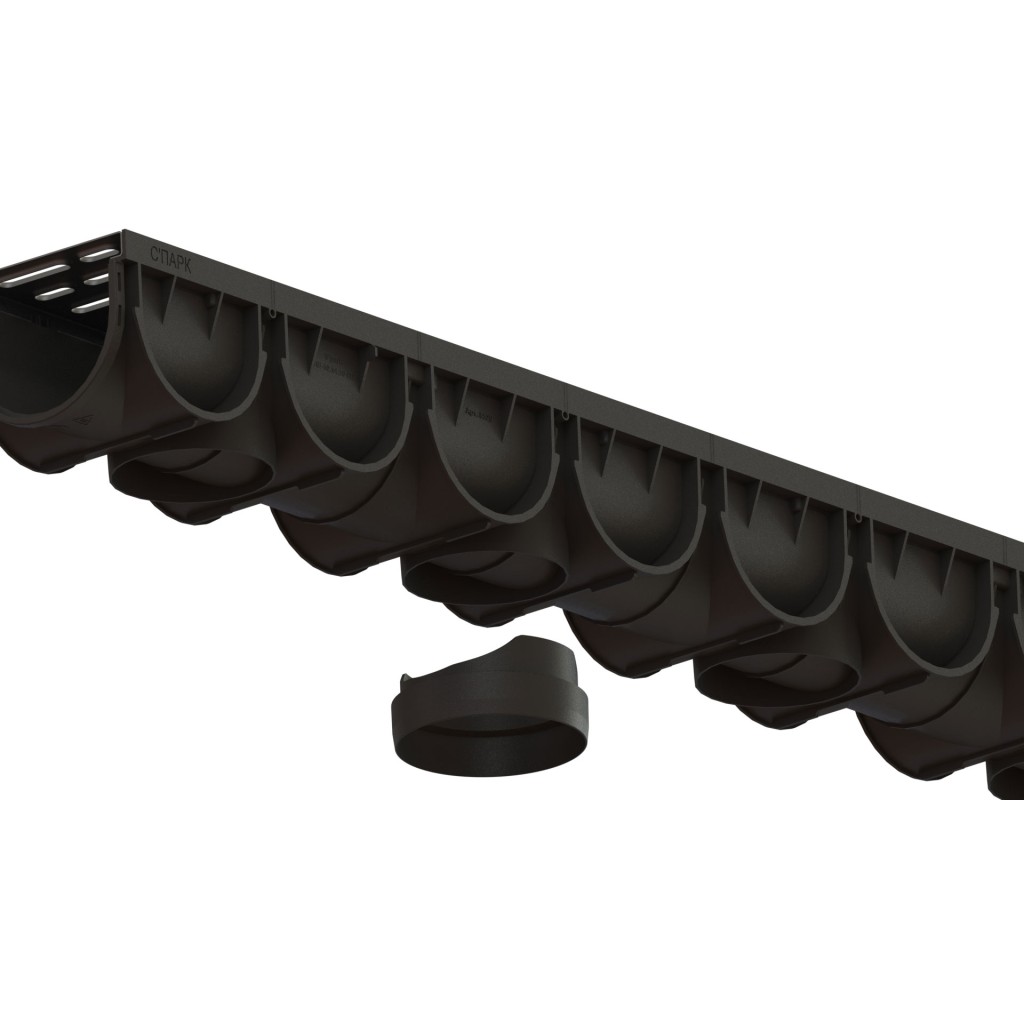 Ereszcsatorna készlet PP EASY 3 LN100 Hext.100 grill PP Fekete A15 1000x125x100 (088208)