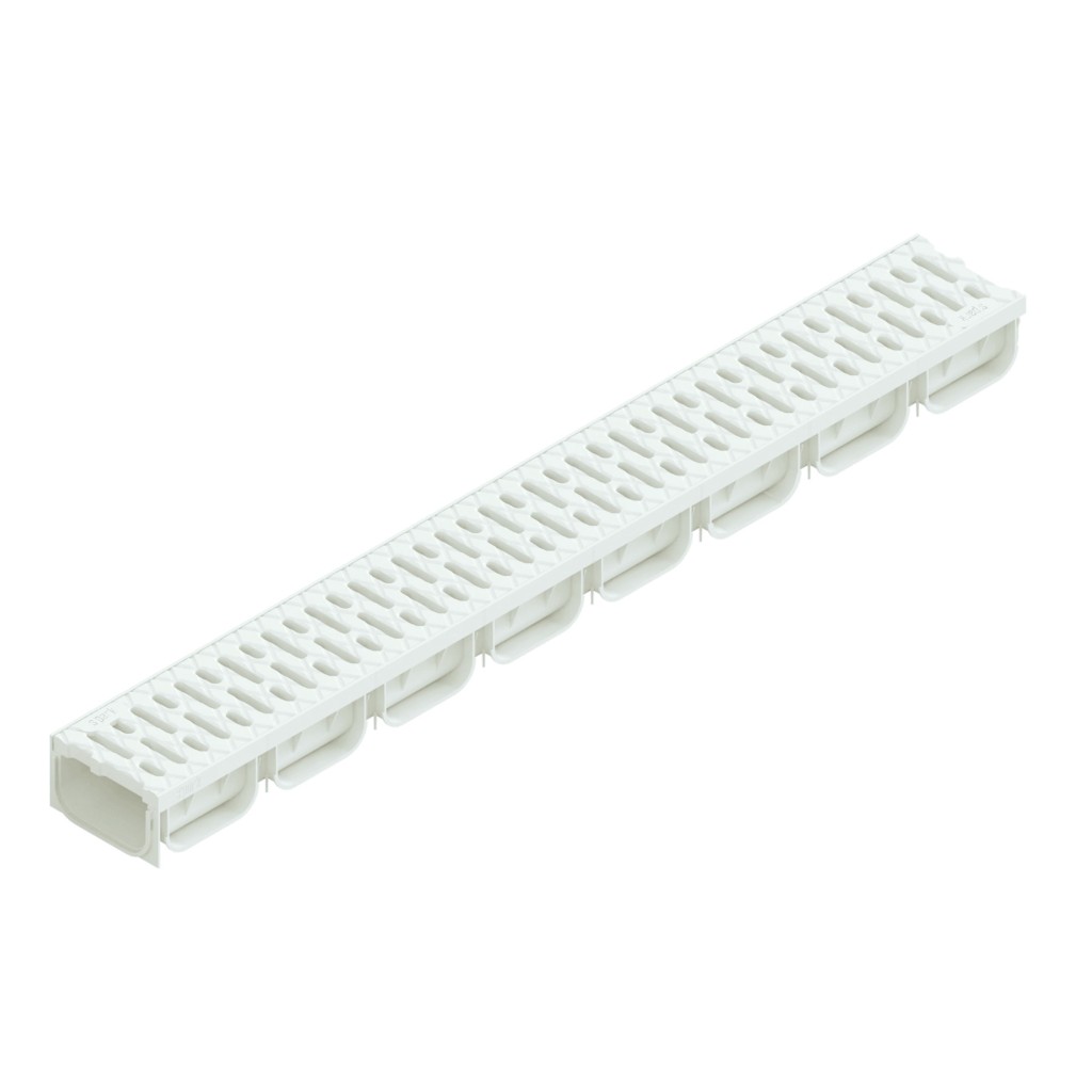 Ereszcsatorna készlet PP EASY 2 LN100 Hext.70 grill PP Fehér A15 1000x125x70 (08818-A)