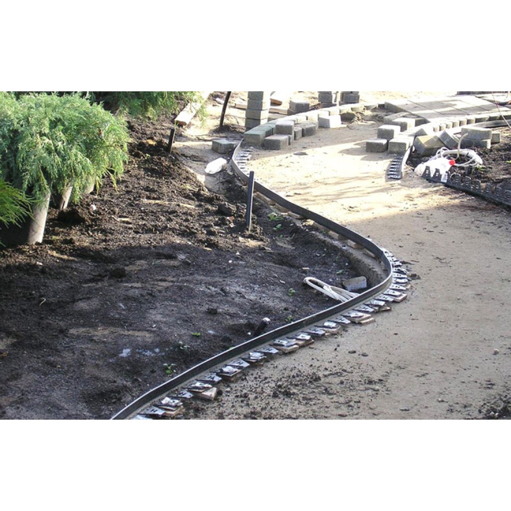 Kit Bordura PP TERRA pt pavaj ÚJ FIX L=1 m, 3 horgony mellékelve, H80 (SB80B3A)