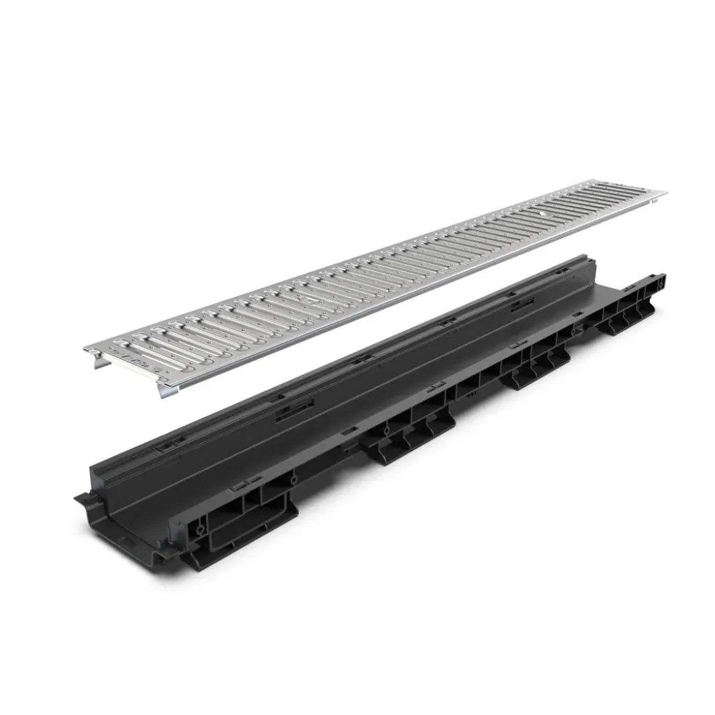 Ereszcsatorna-készlet PP ALAP LN100 Hext.60 rács OZ A15 1000x156x60 (08006020101)