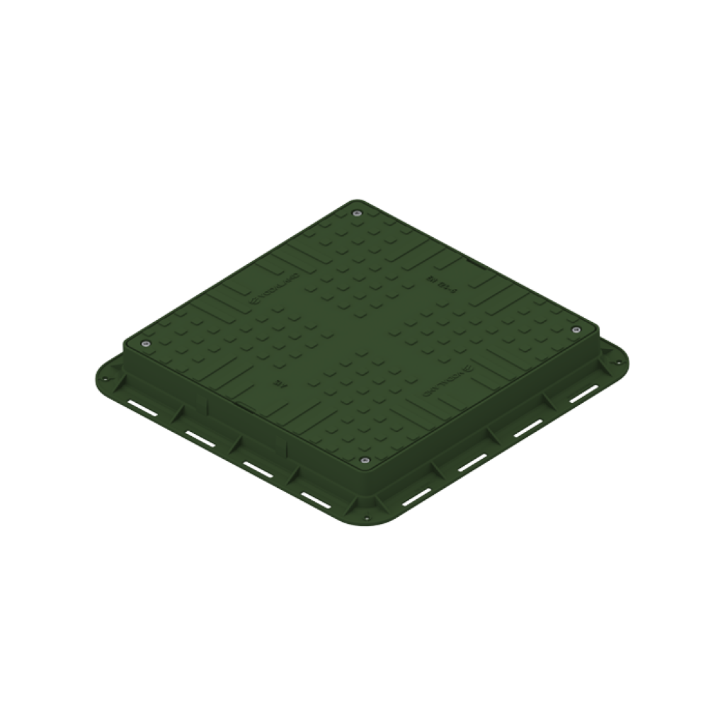 Burkolat PP URBAN Zöld, négyzet alakú, nem körhinta, 700x700 PL.550x550 Hext.80, 4 db rögzítővel A15 (35487-22)